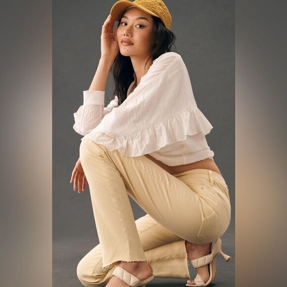 NWT EDWIN Women’s Bree High Rise Straight Leg Ankle Jean Color Tan - Size 25 - Picture 3 of 9